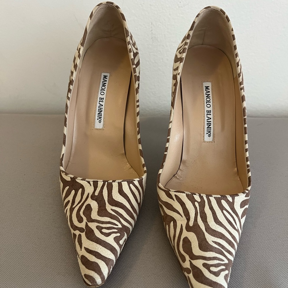 Manolo Blahnik Zebra Print Heels
